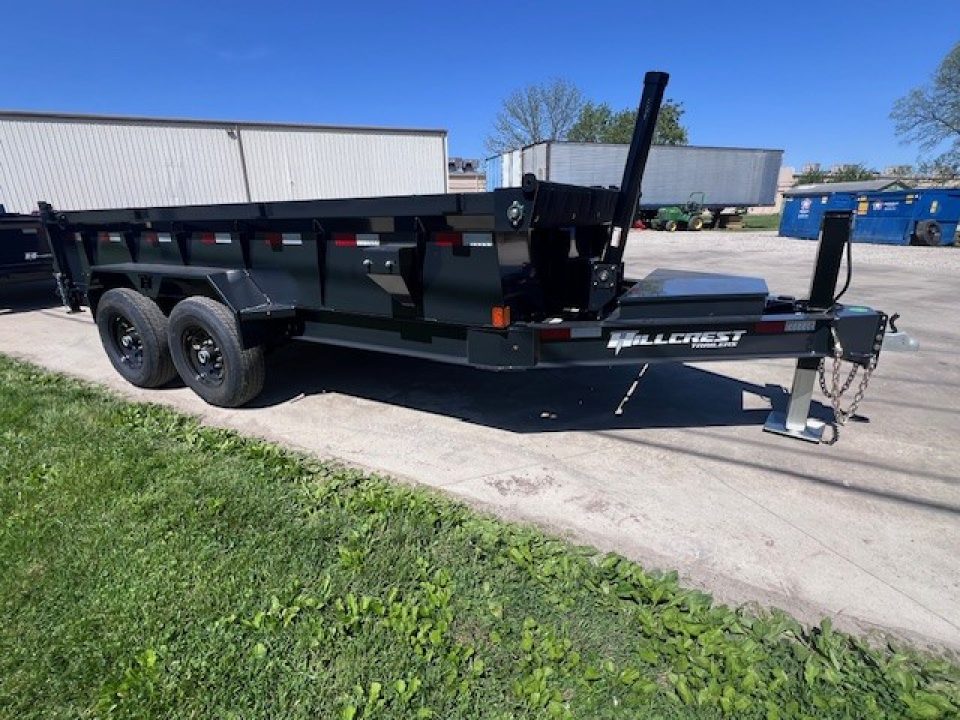 New 2026 Hillcrest Trailers 83x14 14K Telescopic w/ Hydraulic Jack Dump Trailer