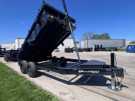 New 2026 Hillcrest Trailers 83x14 14K Telescopic w/ Hydraulic Jack Dump Trailer