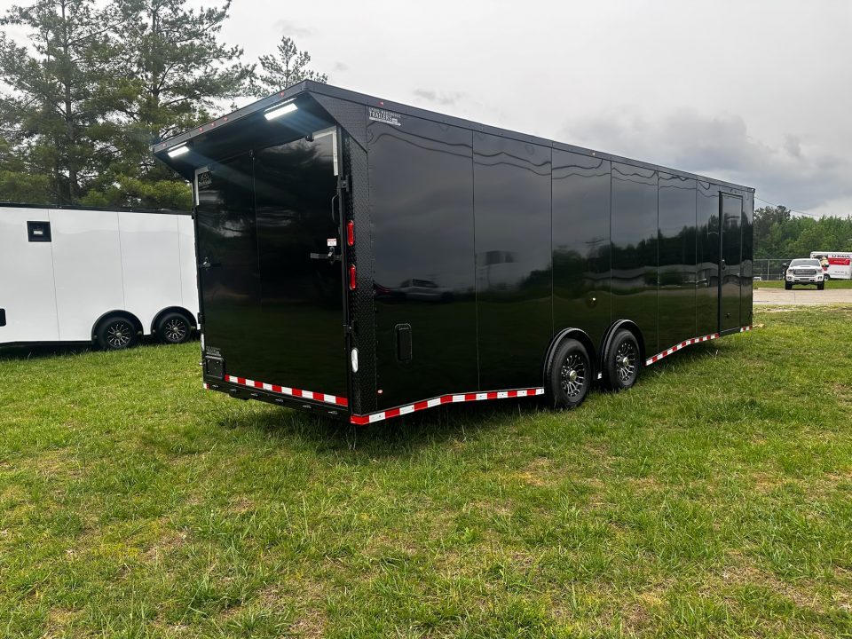 New 2026 Rock Solid Cargo 8.5x28 Car Hauler-7000LB Spread Torsion- HD Ramp- 10" Bogey Wheels - 12V Battery