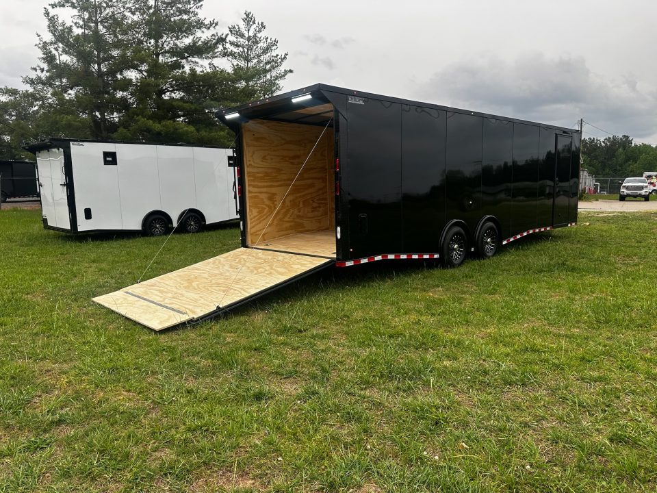 New 2026 Rock Solid Cargo 8.5x28 Car Hauler-7000LB Spread Torsion- HD Ramp- 10" Bogey Wheels - 12V Battery