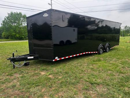 New 2026 Rock Solid Cargo 8.5x28 Car Hauler-7000LB Spread Torsion- HD Ramp- 10" Bogey Wheels - 12V Battery