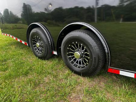 New 2026 Rock Solid Cargo 8.5x28 Car Hauler-7000LB Spread Torsion- HD Ramp- 10" Bogey Wheels - 12V Battery