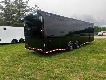 New 2026 Rock Solid Cargo 8.5x28 Car Hauler-7000LB Spread Torsion- HD Ramp- 10" Bogey Wheels - 12V Battery