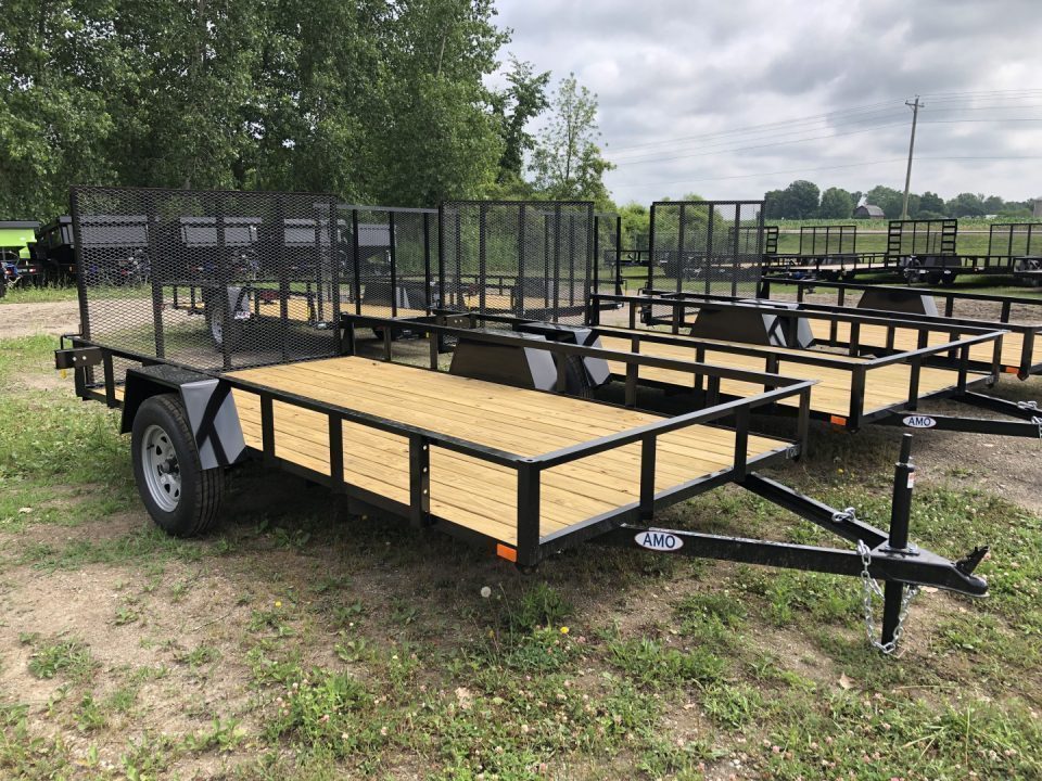 New 2026 AMO 6.4X12 W/ LED Lights and Spring Assist Gate Landscape Trailer