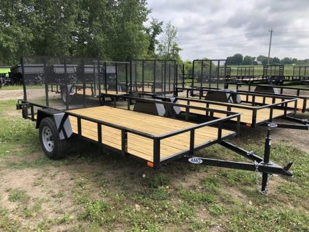 New 2026 AMO 6.4X12 W/ LED Lights and Spring Assist Gate Landscape Trailer