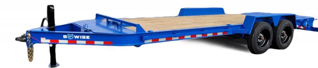 New 7 x 20 EF16 BWISE I-Beam Flat Deck Equipment Trailer 17.6k *Hammertone Black**FULL WIDTH RAMPS