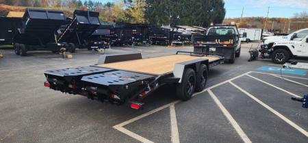 New 7 x 20 EF16 BWISE I-Beam Flat Deck Equipment Trailer 17.6k *Hammertone Black**FULL WIDTH RAMPS