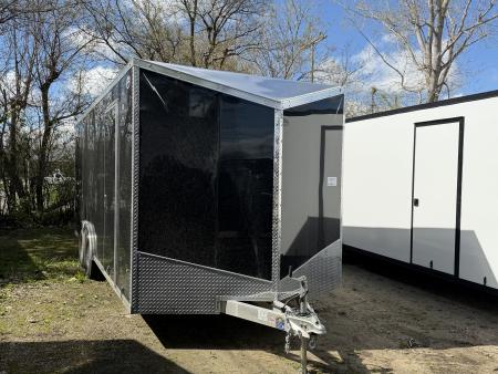 New 2026 Lightning 8.5 x 20 Enclosed All Aluminum Car Hauler with Ramp 10K GVW 7ft Interior Height