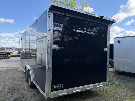 New 2026 Lightning 8.5 x 20 Enclosed All Aluminum Car Hauler with Ramp 10K GVW 7ft Interior Height