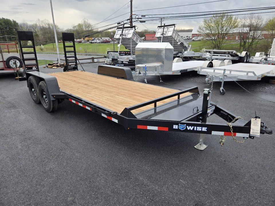 New 7 x 18 EH18-12 BWISE Low Profile Implement Equipment Trailer 12k