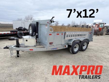 New 2026 BearCo Trailers 7'X12' Galvanized Dump Trailer 2-7k axles