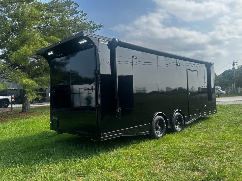 New 2026 Luxe 8.5x24 Bathroom/Racing Trailer- Finished Interior- 7'6" Interior- 7000 Torsion Axles-AWNING- FULL ESCAPE DOOR-E-TRACK Car / Racing Trailer