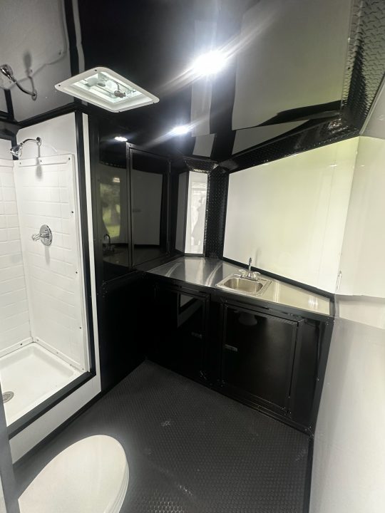 New 2026 Luxe 8.5x24 Bathroom/Racing Trailer- Finished Interior- 7'6" Interior- 7000 Torsion Axles-AWNING- FULL ESCAPE DOOR-E-TRACK Car / Racing Trailer