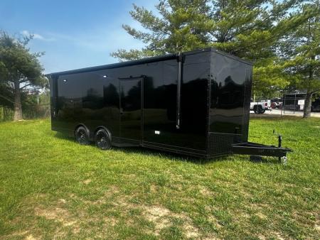New 2026 Luxe 8.5x24 Bathroom/Racing Trailer- Finished Interior- 7'6" Interior- 7000 Torsion Axles-AWNING- FULL ESCAPE DOOR-E-TRACK Car / Racing Trailer