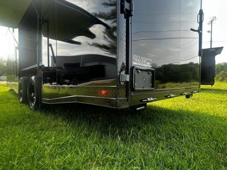 New 2026 Luxe 8.5x24 Bathroom/Racing Trailer- Finished Interior- 7'6" Interior- 7000 Torsion Axles-AWNING- FULL ESCAPE DOOR-E-TRACK Car / Racing Trailer