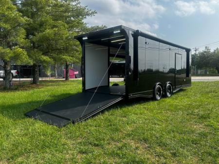 New 2026 Luxe 8.5x24 Bathroom/Racing Trailer- Finished Interior- 7'6  Interior- 7000 Torsion Axles-AWNING- FULL ESCAPE DOOR-E-TRACK Car / Racing Trailer