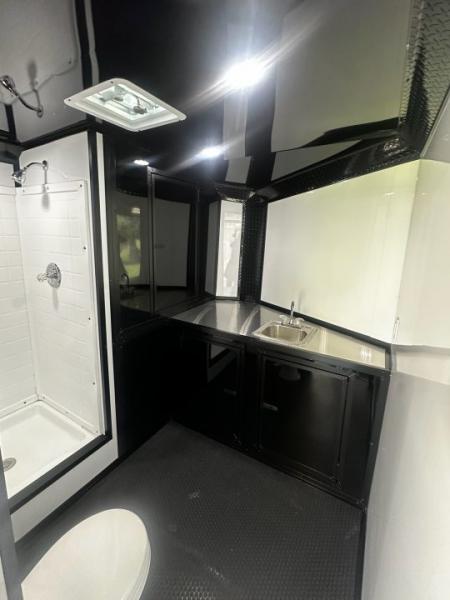 New 2026 Luxe 8.5x24 Bathroom/Racing Trailer- Finished Interior- 7'6" Interior- 7000 Torsion Axles-AWNING- FULL ESCAPE DOOR-E-TRACK Car / Racing Trailer