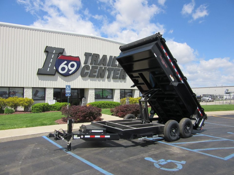 New 2026 Midsota 7 x 14 NHV14S-BP-154 Scissor Dump Trailer 15.4K / Hydraulic Jack / Fork Stake Pockets / Rear Stabilizers