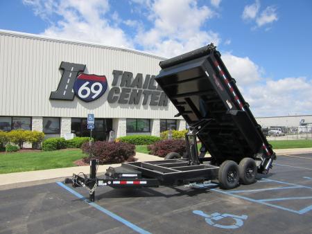 New 2026 Midsota 7 x 14 NHV14S-BP-154 Scissor Dump Trailer 15.4K / Hydraulic Jack / Fork Stake Pockets / Rear Stabilizers
