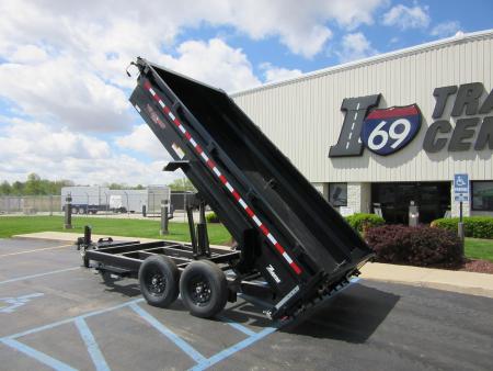New 2026 Midsota 7 x 14 NHV14S-BP-154 Scissor Dump Trailer 15.4K / Hydraulic Jack / Fork Stake Pockets / Rear Stabilizers