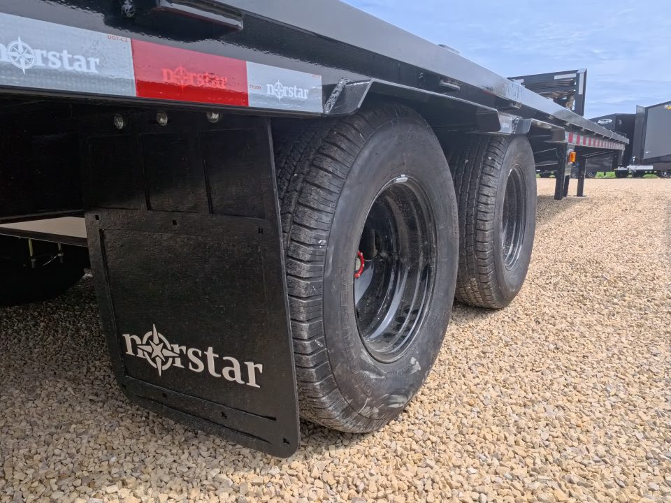 New 2026 Norstar 102 x 34 FXG Gooseneck Deckover with 2)10K Spring Axles, 2) Elec. Brakes, 5' Self Cleaning Dove Tail w/ Rampage Ramps and Matching Spare Tire