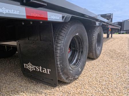 New 2026 Norstar 102 x 34 FXG Gooseneck Deckover with 2)10K Spring Axles, 2) Elec. Brakes, 5' Self Cleaning Dove Tail w/ Rampage Ramps and Matching Spare Tire