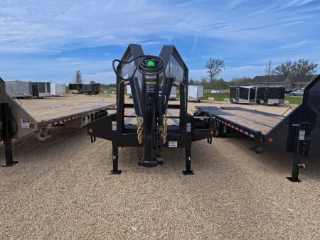New 2026 Norstar 102 x 34 FXG Gooseneck Deckover with 2)10K Spring Axles, 2) Elec. Brakes, 5' Self Cleaning Dove Tail w/ Rampage Ramps and Matching Spare Tire