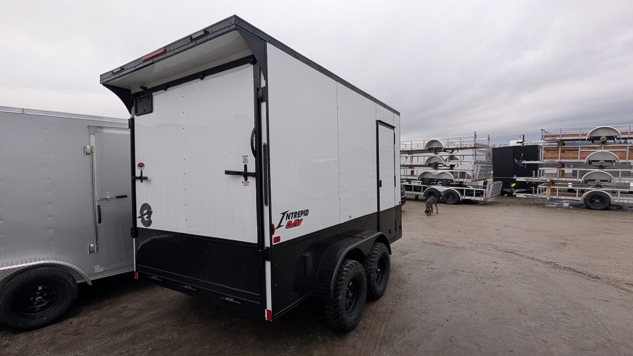 New 2026 Homesteader 7x12 Intrepid "OVERLAND" V-Nose Cargo Trailer w/ Ramp Door
