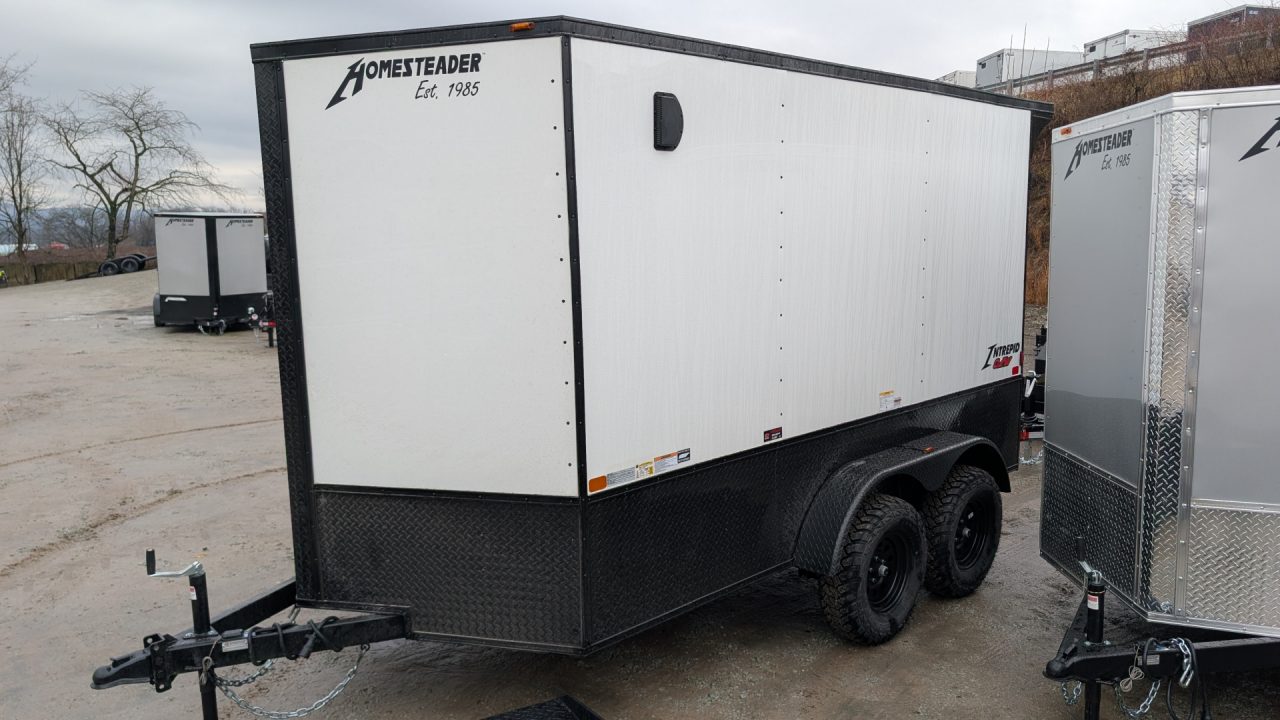 New 2026 Homesteader 7x12 Intrepid "OVERLAND" V-Nose Cargo Trailer w/ Ramp Door