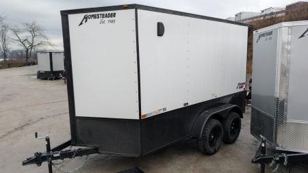 New 2026 Homesteader 7x12 Intrepid "OVERLAND" V-Nose Cargo Trailer w/ Ramp Door