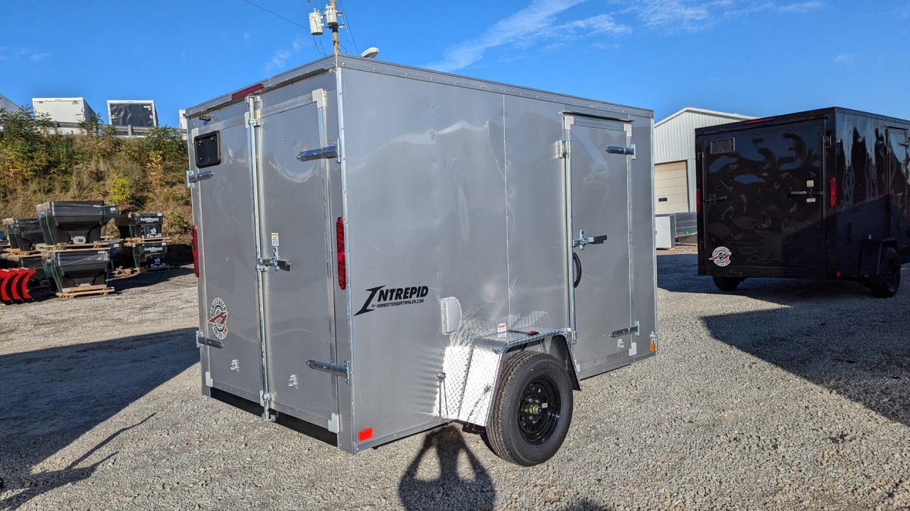 New 2026 Homesteader 6x12 Intrepid V-Nose Cargo Trailer w/ Barn Doors