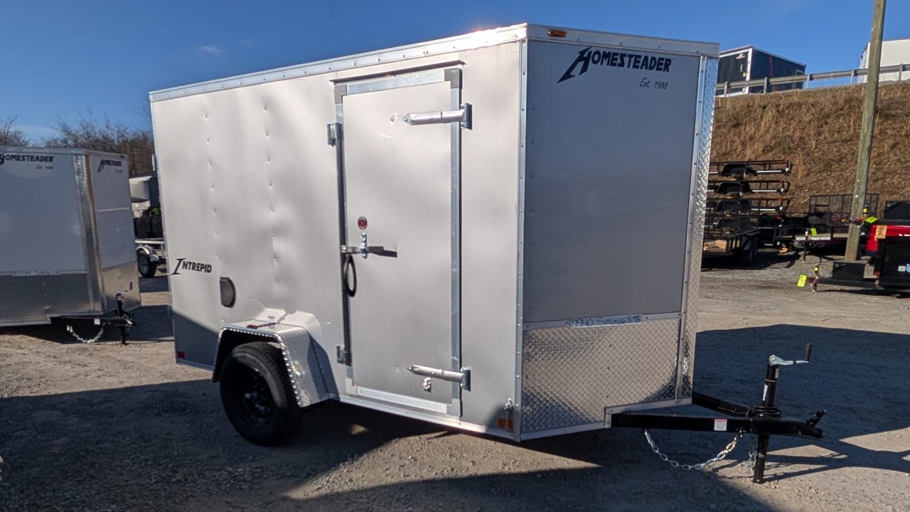 New 2026 Homesteader 6x12 Intrepid V-Nose Cargo Trailer w/ Barn Doors