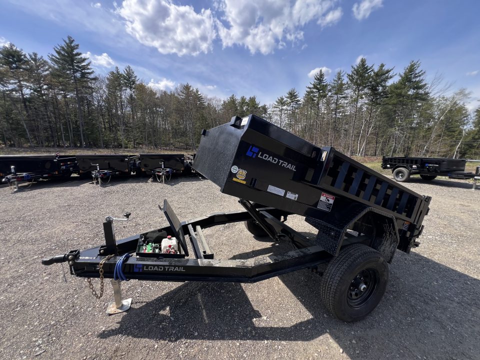 New 2026 LOAD TRAIL 5X8- 5200lb single axle Dump Trailer/ Ramps / 2-way gate- 5200gvw