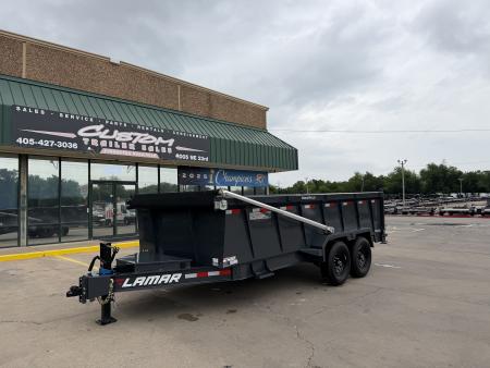 New #153363 026 LAMAR DL 16 X 83 TANDEM AXLE LOW PRO 14K BUMPER PULL DUMP W/ 3' SIDES