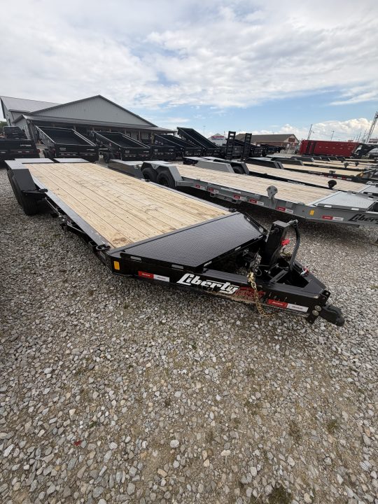 New 2026 LIBERTY LE14K83X19+3B8 Equipment Trailer 83X22 TA DOVETAIL W/ MAMMOTH RAMPS (GVW:15400) MIDNIGHT BLACK
