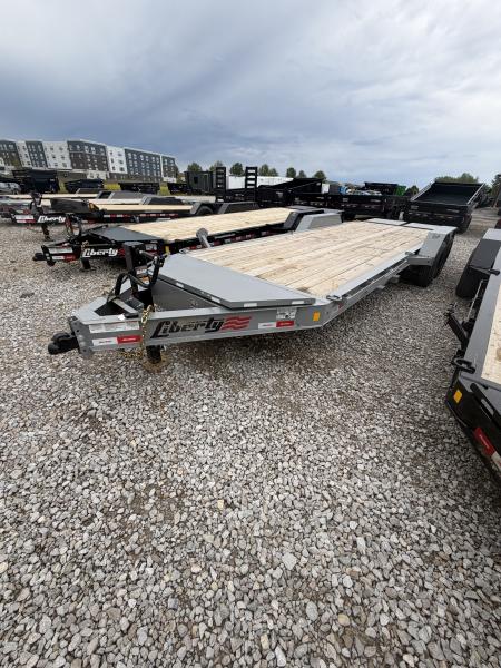 New 2026 LIBERTY LE16K83X19+3B8 Equipment Trailer 83X22 TA DOVETAIL W/ MAMMOTH RAMPS (GVW:17500) BATTLESHIP GREY
