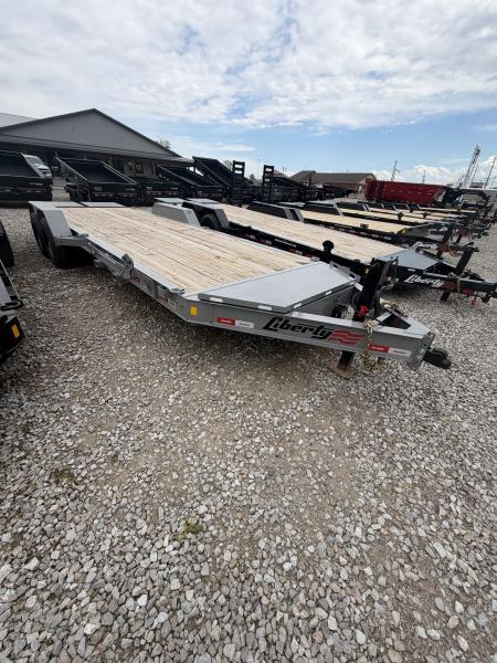 New 2026 LIBERTY LE16K83X19+3B8 Equipment Trailer 83X22 TA DOVETAIL W/ MAMMOTH RAMPS (GVW:17500) BATTLESHIP GREY