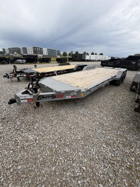 New 2026 LIBERTY LE16K83X19+3B8 Equipment Trailer 83X22 TA DOVETAIL W/ MAMMOTH RAMPS (GVW:17500) BATTLESHIP GREY