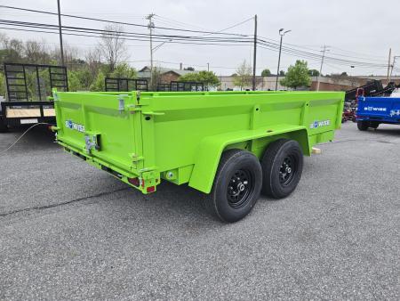 New 6 x 12 B-WISE LE Series Low Profile Dump Trailer, 10K GVWR **Lime Green w/Combo Gate, Ramps, D-rings