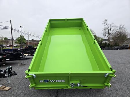 New 6 x 12 B-WISE LE Series Low Profile Dump Trailer, 10K GVWR **Lime Green w/Combo Gate, Ramps, D-rings