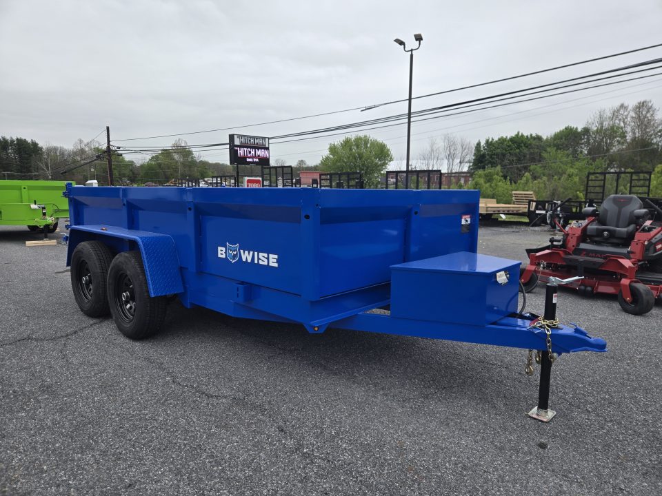New 6 x 12 B-WISE LE Series Low Profile Dump Trailer, 10K GVWR **Blue w/Combo Gate, Ramps, D-rings