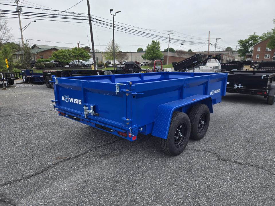 New 6 x 12 B-WISE LE Series Low Profile Dump Trailer, 10K GVWR **Blue w/Combo Gate, Ramps, D-rings