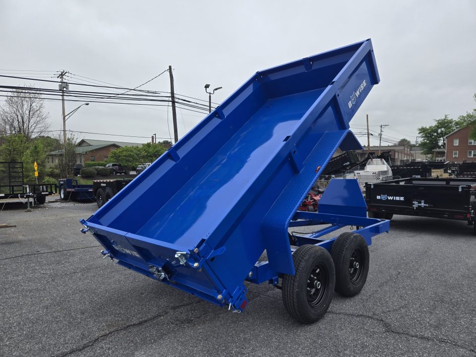 New 6 x 12 B-WISE LE Series Low Profile Dump Trailer, 10K GVWR **Blue w/Combo Gate, Ramps, D-rings