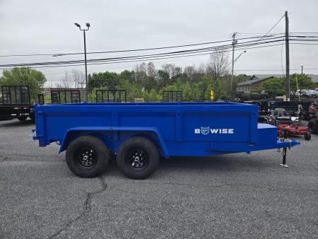 New 6 x 12 B-WISE LE Series Low Profile Dump Trailer, 10K GVWR **Blue w/Combo Gate, Ramps, D-rings
