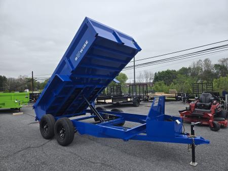 New 6 x 12 B-WISE LE Series Low Profile Dump Trailer, 10K GVWR **Blue w/Combo Gate, Ramps, D-rings