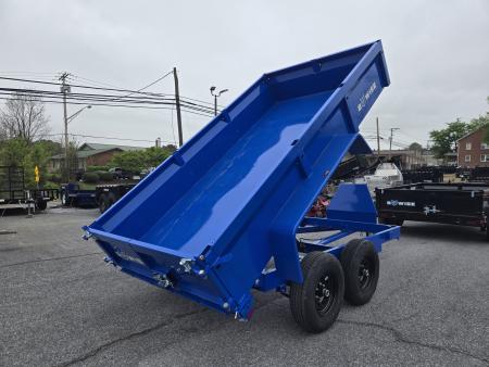 New 6 x 12 B-WISE LE Series Low Profile Dump Trailer, 10K GVWR **Blue w/Combo Gate, Ramps, D-rings