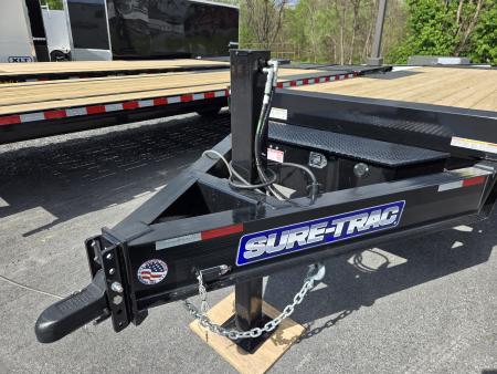 New 8.5 x 22 Sure-Trac HD Power-Tilt Deck Over Equipment Trailer 15K GVWR **w/ Hydraulic Jack, Winch Plate