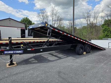 New 8.5 x 22 Sure-Trac HD Power-Tilt Deck Over Equipment Trailer 15K GVWR **w/ Hydraulic Jack, Winch Plate