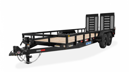 New 7x 20 Sure-Trac HD Beavertail Tube Top Utility Trailer, 14k GVWR **w/ Toolbox, Adj Coupler, HD Ramps
