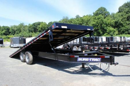 New 2025 Sure-Trac 8.5x22 15K Power tilt Deckover Flatbed Tilt Trailer